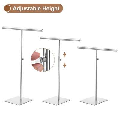Adjustable Height Silver Stainless Steel Necklace Display Stand