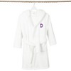 Personalized Linum Kids 100% Polyester SUPER PLUSH Double Brushed Hooded Bathrobe in Purple Bookman Font - 3 of 3