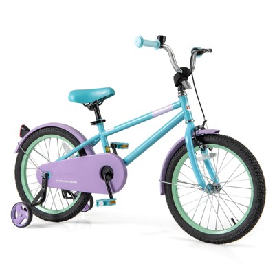 Infans 18" Kids Bike w/Adjustable Saddle Handlebar Removable Training Wheels Handbrake