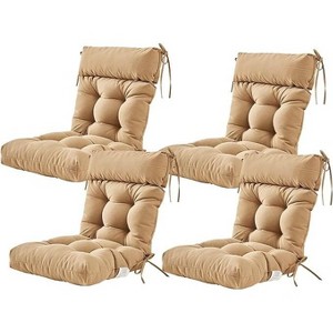 ARTPLAN Patio Chair Cushion,Tufted Adirondack Outdoor Chair Cushion,Wicker High Back Outdoor Seat Cushion,Set of 4,21"X21"X4" (4 Pack) - 1 of 4