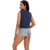 ATHLECHIC Women's Casual Loose Crewneck Sleeveless Crop Tank Top - 4 of 4