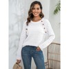 Garvee Women's Sweater Casual Long Sleeve Crewneck Button Knit Pullovers Sweaters Tops - 4 of 4