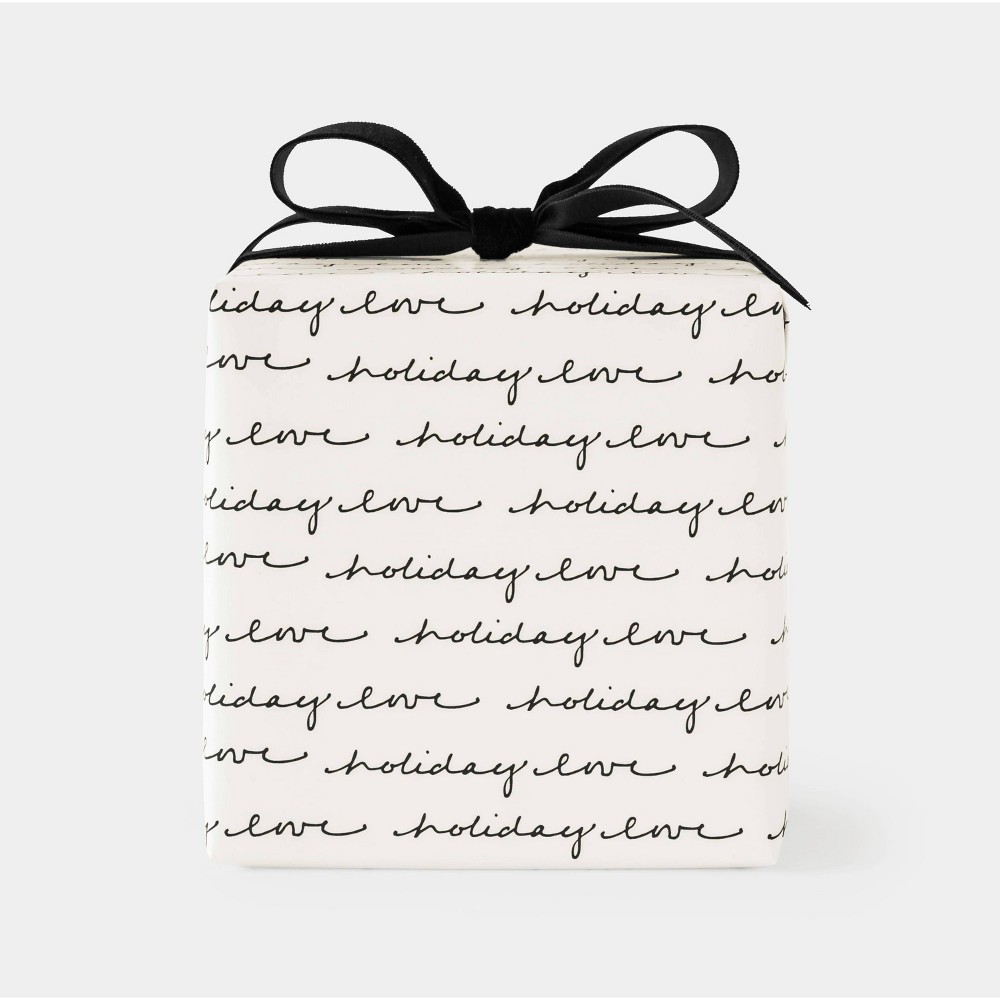 Cream and Black Love Script Gift Wrap - Sugar Paper