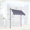 VisioGear Awnings, Manual Retractable Awning, 78'' Non-Screw Outdoor Sun Shade Cover with Protection for Backyard, Gary, 78"*47"*122' - 3 of 4