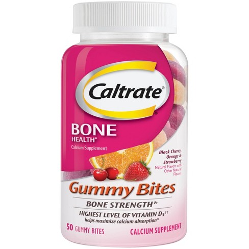 Caltrate Calcium Vitamin D Gummies Cherry Orange 50ct
