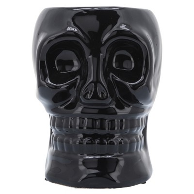 Sagebrook Home Ceramic Skull Vase - Contemporary Decorative Skull Vase for Succulents or Small Plants - Indoor or Outdoor Skull Vase