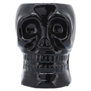 Sagebrook Home Ceramic Skull Vase - Contemporary Decorative Skull Vase for Succulents or Small Plants - Indoor or Outdoor Skull Vase - 1 of 4