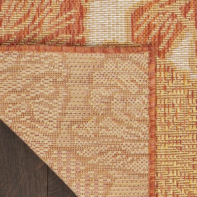 Coral Floral Flatwoven Synthetic 4' x 6' Area Rug