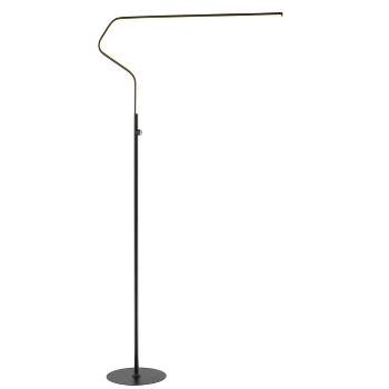 65.25" Metal Floor Lamp (Includes LED Light Bulb) Black - Jonathan Y