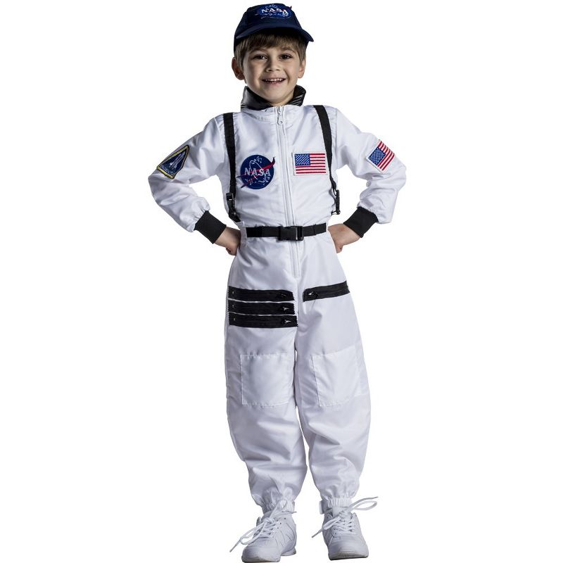 Dress Up America Astronaut Costume for Toddlers–NASA White Spacesuit, 1 of 4