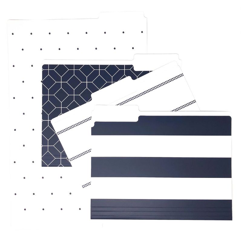 9ct File Folders Navy Assorted Patterns - Kahootie Co, 2 of 6