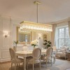DORESshop 10-Light Gold Modern Rectangle K9 Crystal Chandelier, Iron E12 Pendant Light for Dining Room or Kitchen Island - 2 of 4