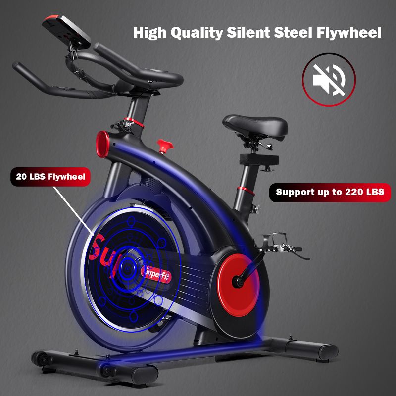 SuperFit Stationary Exercise Bike Silent Belt Drive Cycling Bike, 2 of 11