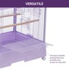 Bird Cage, Parakeet Budgie Cage, Large Wrought Iron Feeding Bird Cage with Rolling Stand and Detachable Tray for Mid-Sized Parrots Cockatiels - 4 of 4