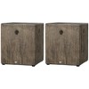 HOMCOM Decorative Side Table with Square Tabletop, Rustic Concrete End Table with Wood Grain Finish, for Indoors and Outdoors, Set of 2, Gray - 4 of 4