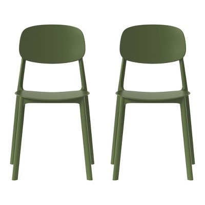 WestinTrends Playa Modern Stackable Polypropylene Plastic Patio Dining Chair (Set of 2)
