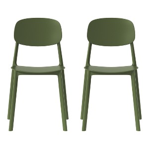 WestinTrends Playa Modern Stackable Polypropylene Plastic Patio Dining Chair (Set of 2) - 1 of 4