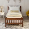 Twim Size Wood Platform Bed with Headboard and Wood Slat Support - 3 of 4