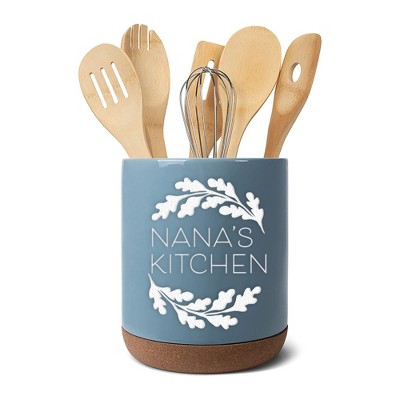 Elanze Designs Nana's Kitchen Sky Blue X-Large Cork Bottom Kitchen Utensil Holder