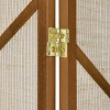 Room Divider Screen with Jute Insert Geometric Cutout Wood  71 inches High - image 3 of 4