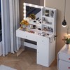 Okak Modern Vanity Table with Big Mirror & LED Lights,Dressing Desk with Drawers & Cabinets,Large Makeup Table for Bedrooms,Hairdressers - 2 of 4