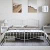 vidaXL California King Metal Bed Frame with Headboard & Footboard, Sturdy Steel, White, No Mattress - 3 of 4