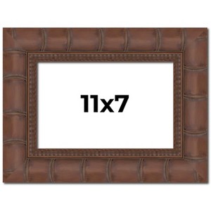 PosterPalooza | 11x7 Wide Bamboo Picture Frame, UV Acrylic, 4 Finishes - Brown, Black, Silver, and Natural - 1 of 4