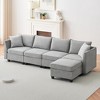 Whizmax Convertible Sectional Sofa Couch, L-Shaped Couch with Reversible Storage Seat & Ottaman, Sectional Sofa for Living Room, Light Grey - 2 of 4