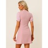 INSPIRE CHIC Women's Bow Tie Keyhole Neck Puff Sleeve Elegant Work Dress - 3 of 4