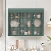 LunaLulinlk 3 Door Arched Wall Mounted Glass Cabinets for Kitchen, Living Room and Bathroom(Dark green) - 4 of 4