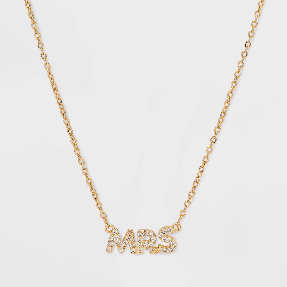 Mrs Cubic Zirconia Necklace - Gold