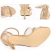 Perphy Women's Glitter Strappy Ankle Strap Stiletto Heels Sandals - 3 of 3