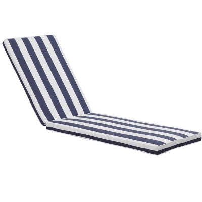 FURNIinspire Outdoor Seat Cushions 2pcs Stripe Patio Furniture Seat Cushion Replacement For Chaise Lounge, Removable Cover, Blue, 74.4"*22.05"*2.76"