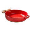 tagltd Red Stoneware Brie Baker with Spreader 12.5"L x10"Wx2.5"H - 2 of 2