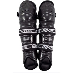 Mylec MK5 Street & Roller Hockey Full Shin Pads, Lightweight Foam Rubber, Breathable Mesh, Velcro Straps, Hard Front Shell - 1 Pair - 1 of 4