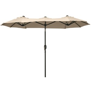 Gulches Brown 114-Inch Double-Sided Patio Umbrella with Tilt and Crank - 1 of 4