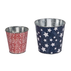 Transpac Metal Americana Containers Set of 2 Home Decorations Patriotic - 1 of 2