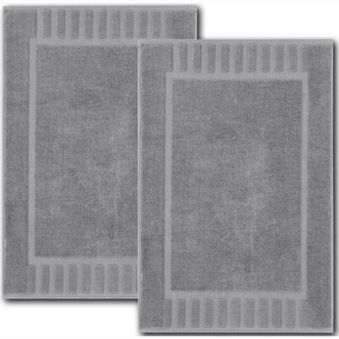 SUSSEXHOME Solid Gray Bathroom Rugs Sets, Shower Rugs with Toilet