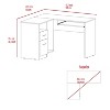 Grungis L-Shaped Office Desk with CPU Storage,Computer Desk with 2 Drawers and 1 Shelf for Home Office,Company - 3 of 4