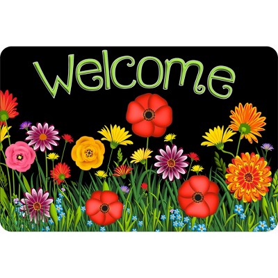 Ashley Productions® Smart Poly™, The Original Fun Mat™, Welcome Mat, 15.5" x 23.5", Wildflowers, Welcome