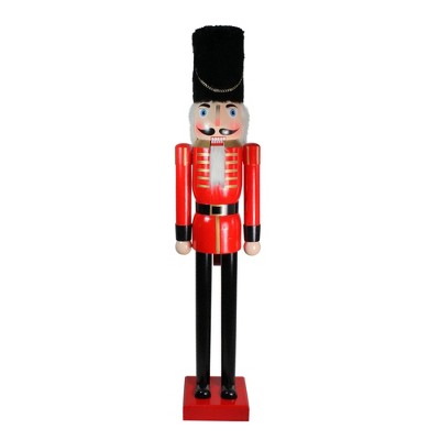 Northlight 6' Giant Commercial Size Wooden Red and Black Christmas Nutcracker Soldier