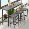 Vynxaria 4-Piece Compact Dining Set Long Table and 3 Stools (Foot Rests), MDF/Metal Frame, 160lbs Table Load, Space-Saving - 4 of 4