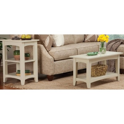 Sand Shaker Cottage Bench with Storage Shelf