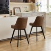 ODK Swivel Bar Stools with Back, Counter Height Bar Stools Set of 2, 26" H Linen Fabric Upholstered Barstools Modern Counter Stool for Dining Room - 2 of 4