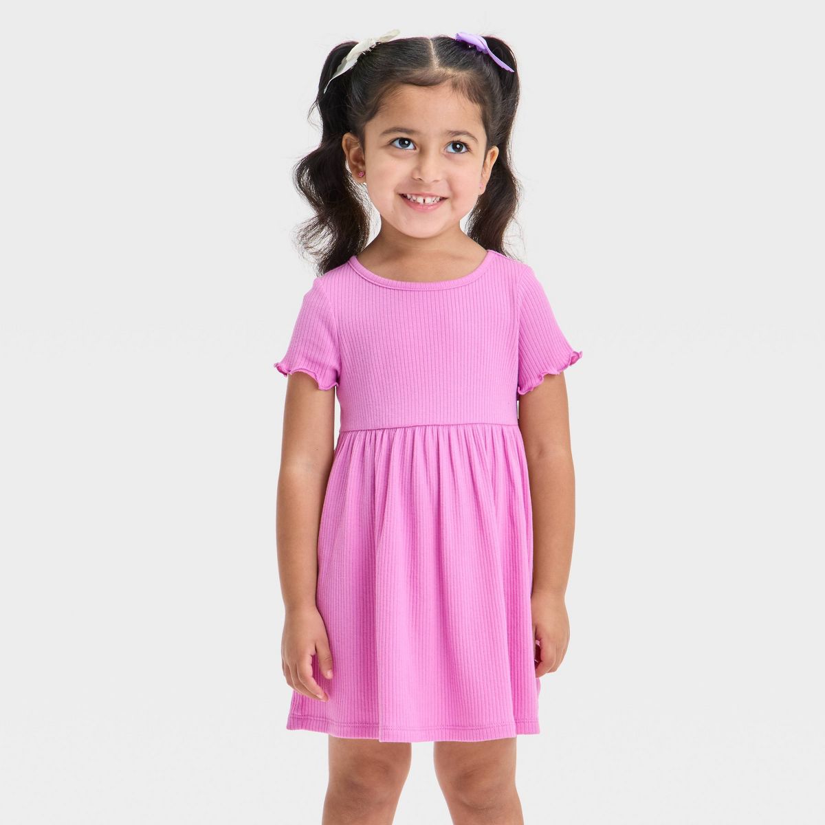 Toddler Girls' Short Sleeve Solid Ribbed Dress - Cat & Jack™
