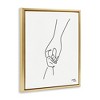 Stupell Industries Parent & Child Holding Hands Family Line Doodle Floating Frame Canvas Art, Gold, 25" x 31" - 2 of 4