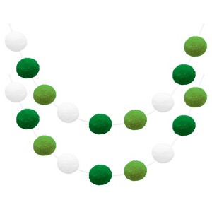 Unique Bargains Colorful Felt Ball Flexible Wear-resistant Pom Pom Garland 2 Pcs - 1 of 4
