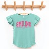 The Juniper Shop SmileyWorld Arched Varsity Flutter Sleeve Tee - 3 of 4