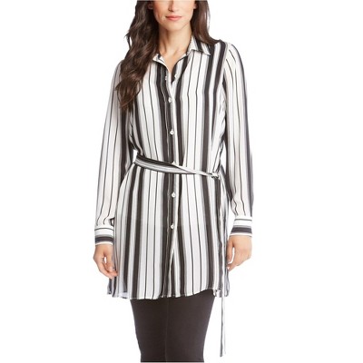 Karen Kane Womens Striped Tunic Blouse