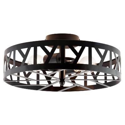 16" Zander Industrial Semi-Flush Mount Pendant Bronze - River of Goods